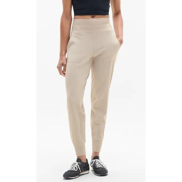 Athleta Venice Jogger Pants Women's Size 1X Tan High Rise Athleisure Activewear - Picture 1 of 9